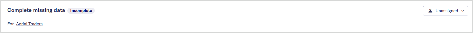 The header area of a task page.