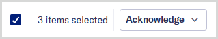 The bulk action area on a monitoring alert page.