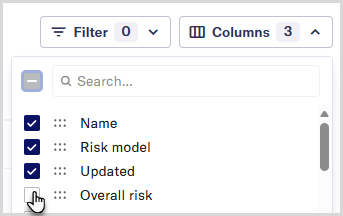 View_columns_dropdown.png View columns dropdown showing the available columns for the current view.