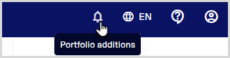 Portfolio_additions_menu_option.png Mouse hovering over the header bar Portfolio additions menu icon.