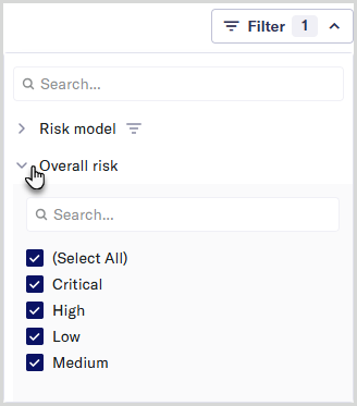 View filter dropdown showing available filters for the current view.