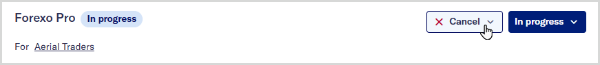 Cancel_assessment_option.png Assessment page title bar with mouse hovering over the Cancel button.